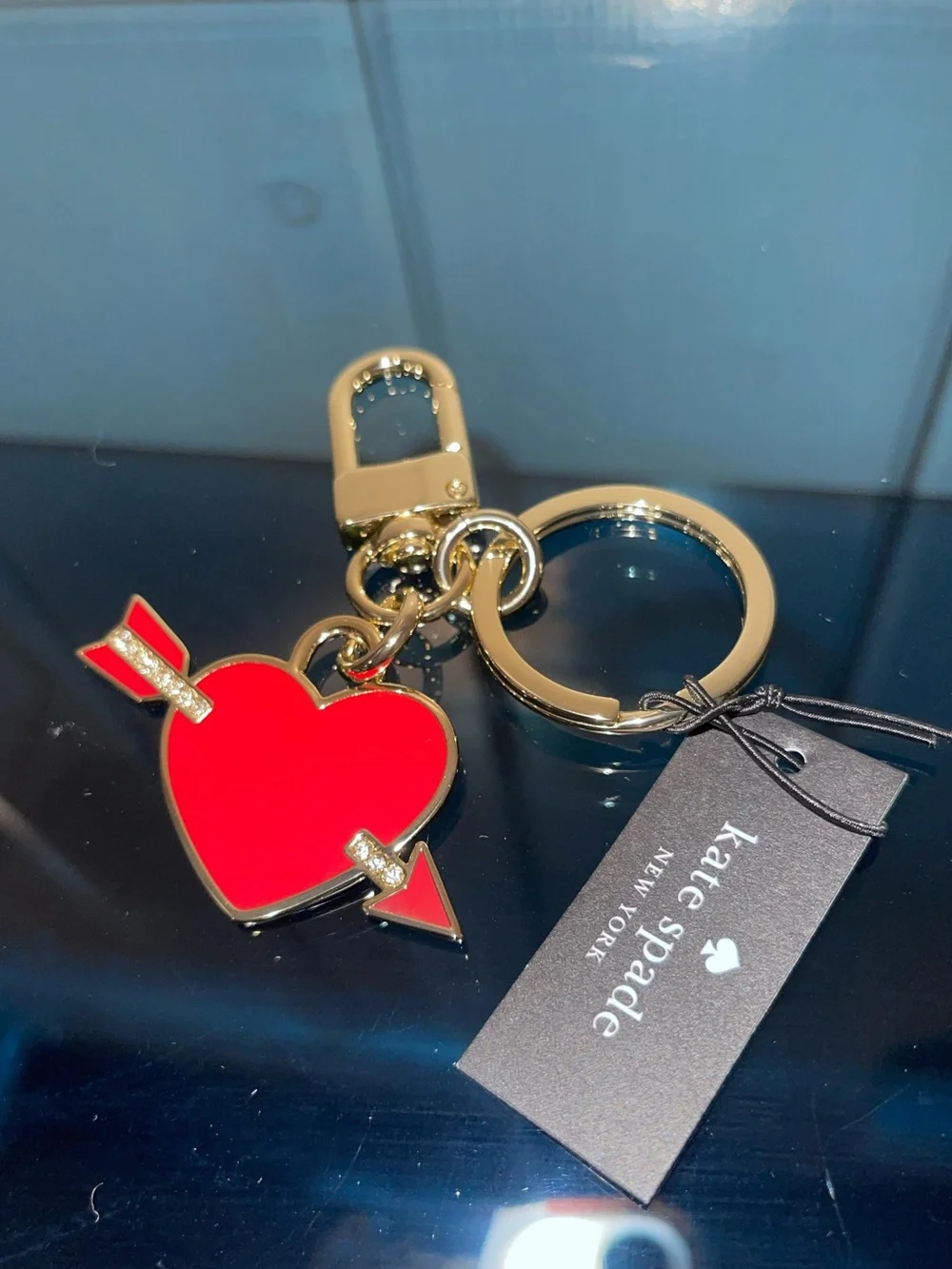 Kate Spade ♠️ Love Shack Red Heart Bag Charm & Green Spade Luggage Tag NWT 2FER - Picture 9 of 15